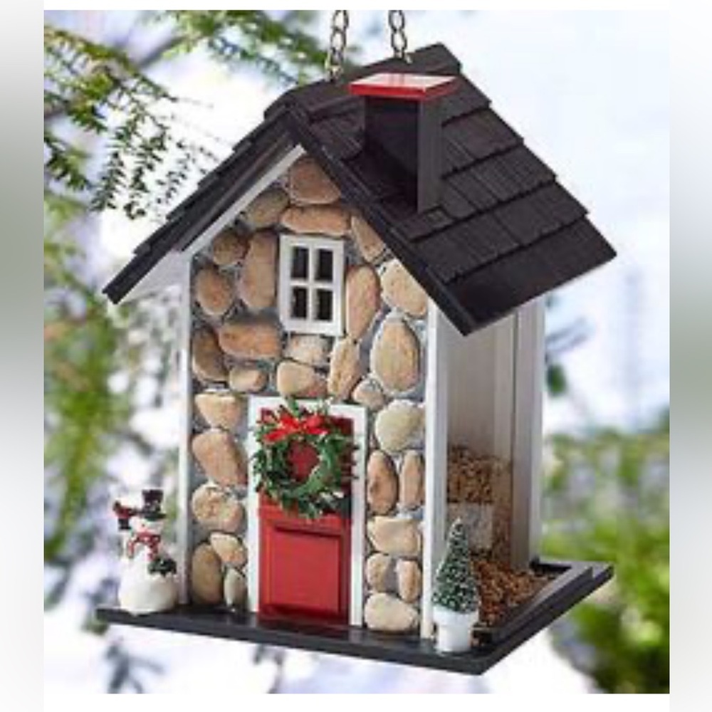 Home Bazaar Fieldstone Guest Cottage Novelty Bird Feeder